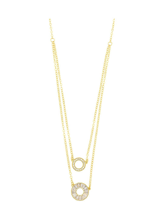 Breeze Colier din Argint Placat cu Aur cu Zircon