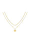 Tommy Hilfiger Double Necklace with Heart Design in Gold Plated Steel
