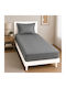 Kotonia Home Set Cearceafuri De Pat Cu 1 Față De Pernă Single Cu Hugger Din Cauciuc 100x200+20cm Gri (2 Buc)