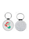 Breloc Rotund Din Piele Ariel Glitter Argintiu