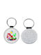 Leather Round Keychain Ariel Glitter Silver