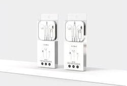 Ezra Ep119 In-ear Handsfree Earphones with USB-C Plug White