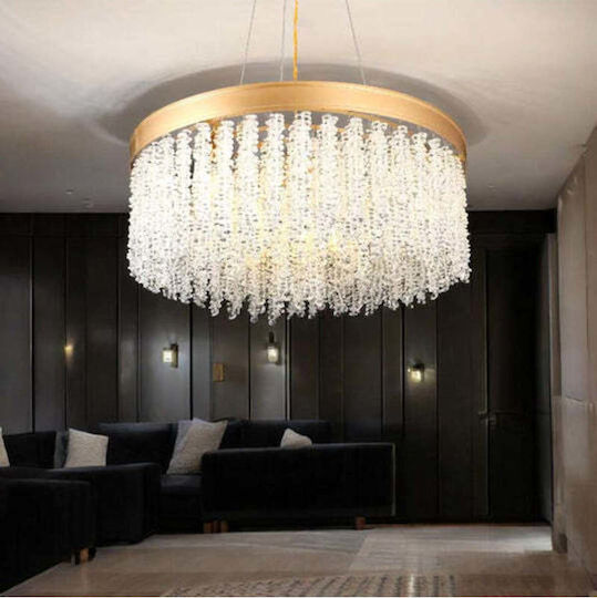 Jiju Ceiling Flush Mount Gold with Integrated LED and Crystals