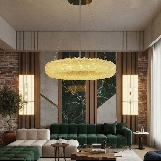 Lightplanet Висящо Осветително Тяло Златисто LED с Кристали