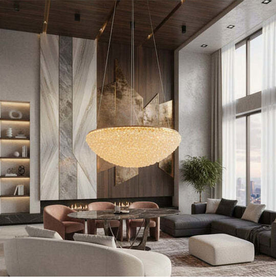 Jiju Lumini Suspendate Auriu LED Cu Lumină Alb Natural