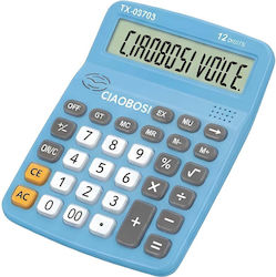 Avizar 12-digit Desktop Calculator Voice Function Lcd Screen Blue