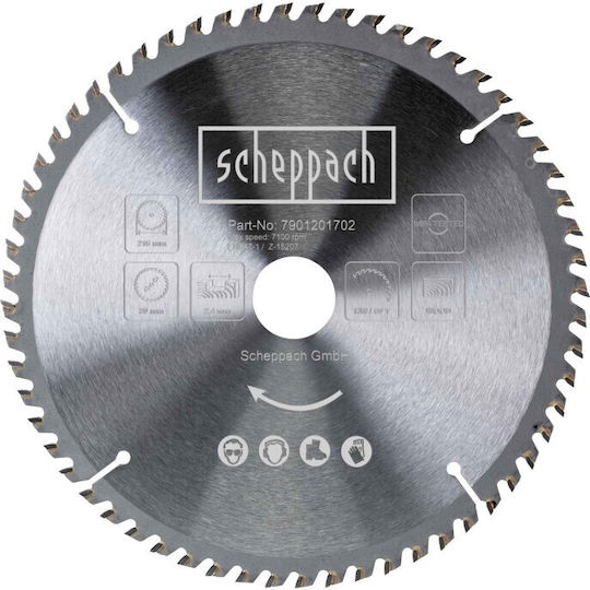 Scheppach Δίσκος Κοπής Ξύλου με 60 Δόντια 216mm