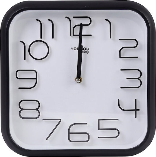 Avizar Quadratische Wanduhr Leise Bewegung 33x33cm Schwarze