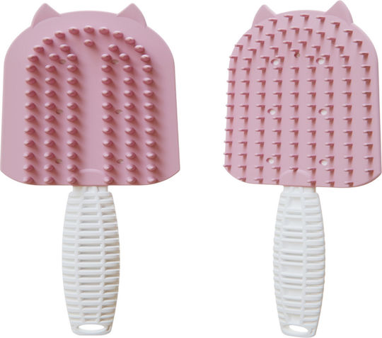 Femmit Silicone Soft Cat & Dog Brush Double Sided Grooming Hair Collection Comb Red
