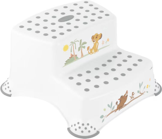 Keeeper Kids 2-step Anti-slip Stool Lion King Design White