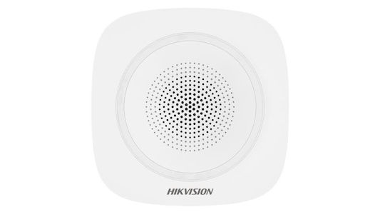 Hikvision B R Sirenă de Alarmă Wireless RF Cu Baterie Pentru Interior 110dB Cu Lumină Roșie 8.8x8.8cm