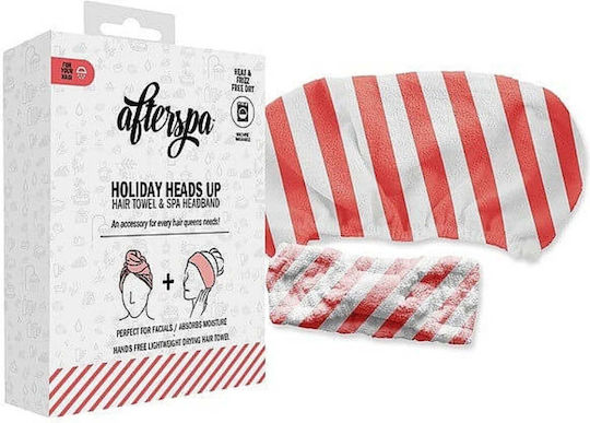 Set prosop de păr tip turban cu buton bentiță Holiday Heads Up Afterspa 2 piese