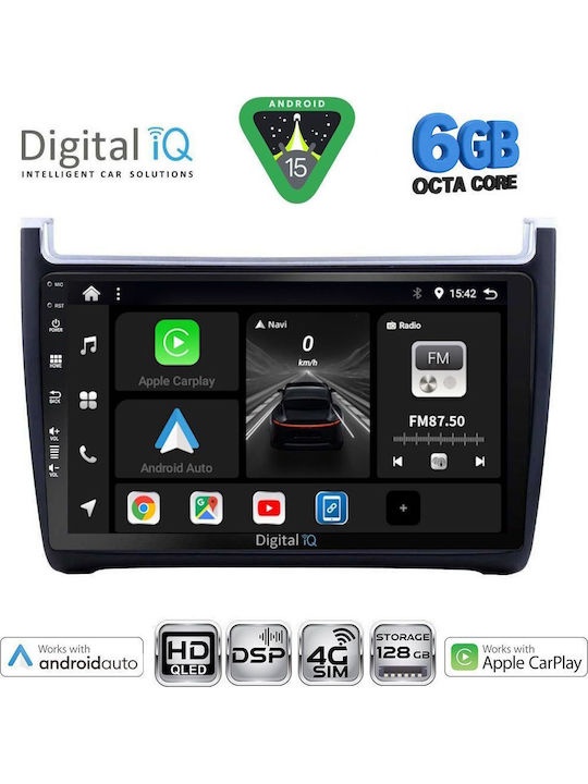 Digital IQ Car Audio System for Volkswagen Polo 2014-2017 Bluetooth USB WiFi GPS Apple CarPlay Android Auto with 9" Touch Screen