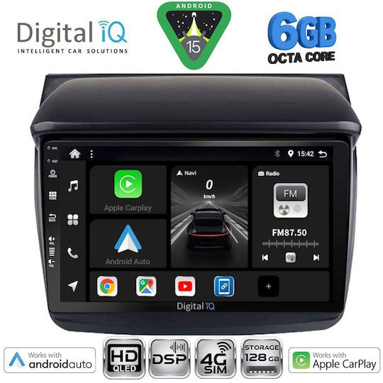 Digital IQ Car Audio System for Mitsubishi L200 2006-2015 Bluetooth USB WiFi GPS Apple CarPlay Android Auto with 9" Touch Screen