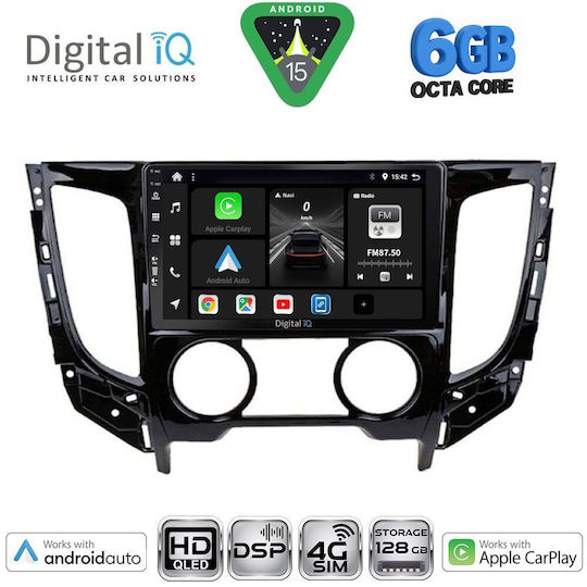 Digital IQ Ηχοσύστημα Αυτοκινήτου για Mitsubishi L200 2015-2019 με A/C (Bluetooth/USB/WiFi/GPS/Apple-Carplay/Android-Auto) με Οθόνη Αφής 9"