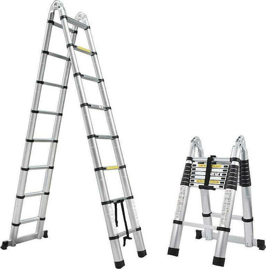 Telescopic Aluminum Single Ladder Maximum Height 5.6m