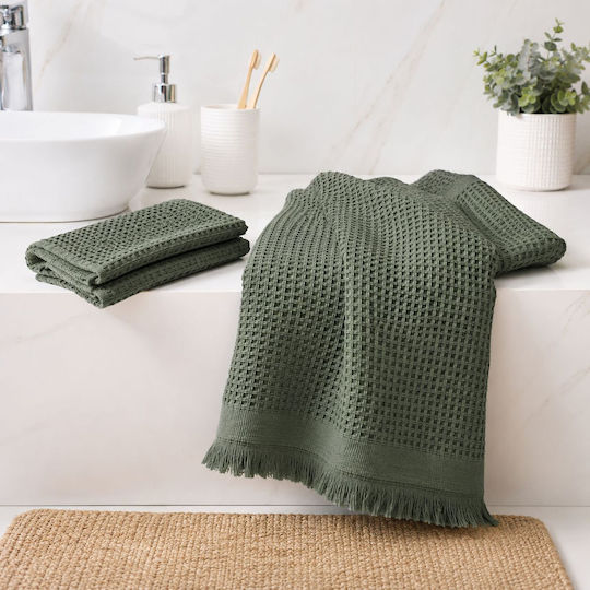 Rebeka Home Σετ Πετσέτες Μπάνιου 2τμχ Green