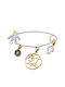 Gatsa Children's Safety Pin Charm from Gilded Silver with Constantine Coin