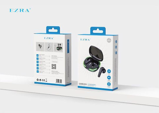 Ezra TWS90 Earbud Bluetooth Handsfree Ακουστικά με Θήκη Φόρτισης Μαύρα