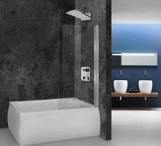Aquarelle Shower Screen with Sliding Door 80x145cm Clear Glass