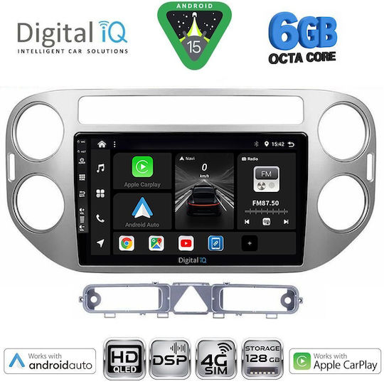 Digital IQ Bxf 17759gr_cpaa 9 Zoll Multimedia-Tablet VW Tiguan Modell 2004-2011 Grau