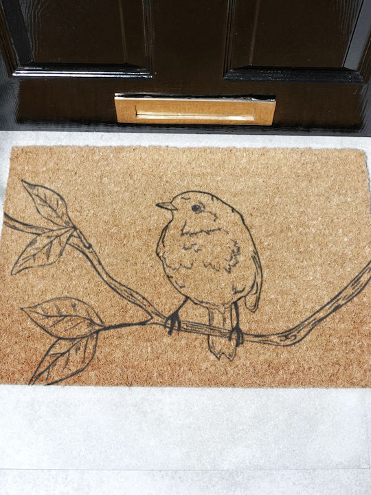 Artsy Mats Doormat Made of Coconut Tree with Non-Slip Backing Robin 60x40cm AM6040ROBIN