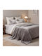 Beauty Home Velora Art 12550 Κουβέρτα Βελουτέ Υπέρδιπλη 220x240εκ. Γκρι