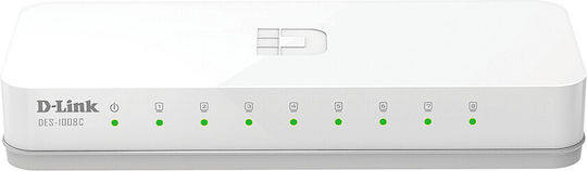 D-Link DES-1008C/E Unverwalteter L2 Schalter mit 8 Gigabit (1 Gbps) Ethernet-Ports