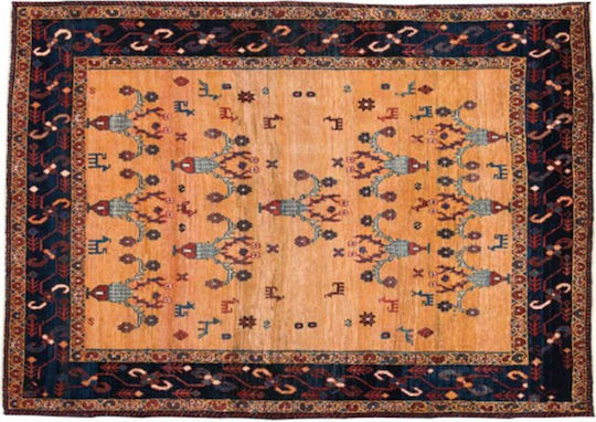 Klassischer Handgefertigter Gabbeh Fein Wohnzimmer Teppich 109x153 cm Decostar Orange
