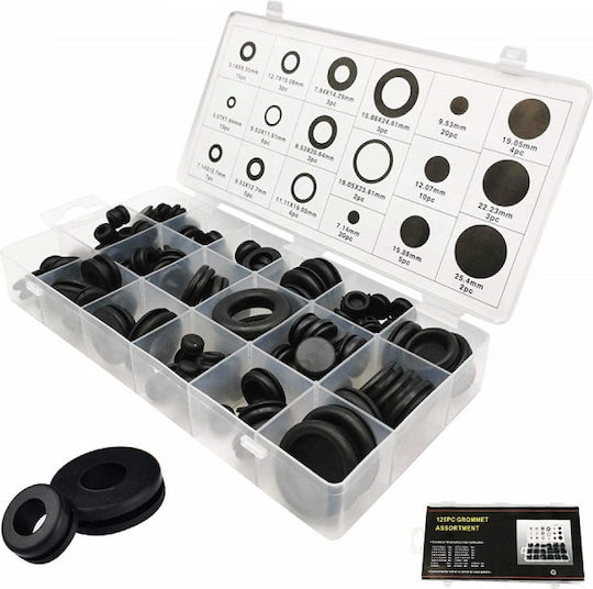 Electrical Cable Grommet Set 7 Different Sizes 125 Pcs OEM