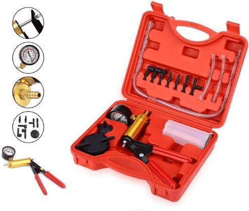 Professional Brake Bleeding Air Removal Kit Vacuum Pump 10 Pieces