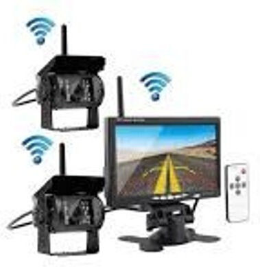 Wireless Reverse Camera System 7 Inch 2 Cameras