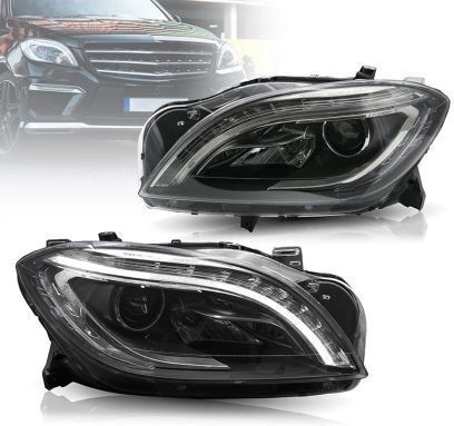Фарове За Автомобил Mercedes ML W166 2011-2016 LED Черни Крушки H9 Комплект 2 Бройки Depo