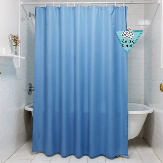 Fabric Shower Curtain 180x200cm Light Blue