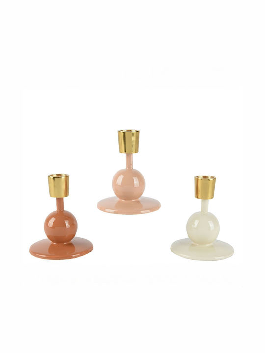 Beauty Home Metal Candle Holder In Orange Colour 8.5x9.5cm