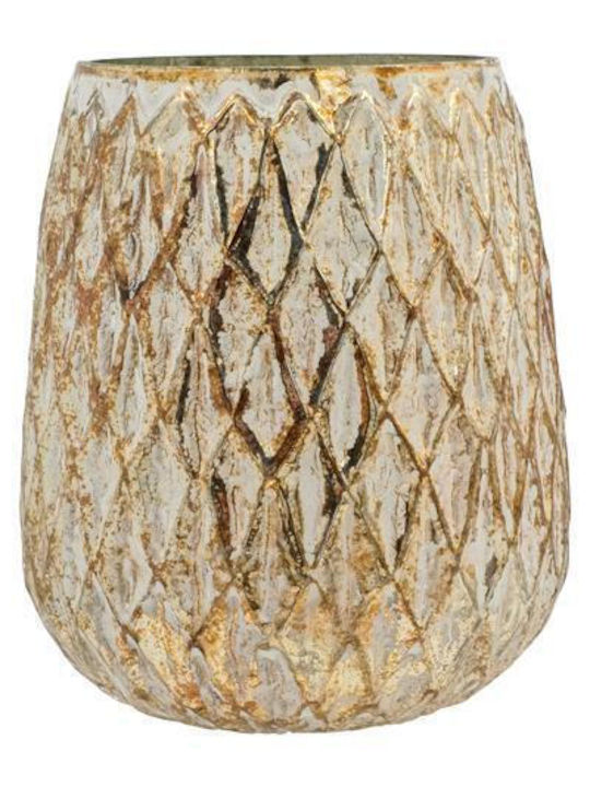 Fylliana Glass Candle Holder In Gold Colour 14x...