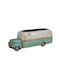 Autobuz Ceramic Decorativ Recipient Alb Verde 30x9x11cm