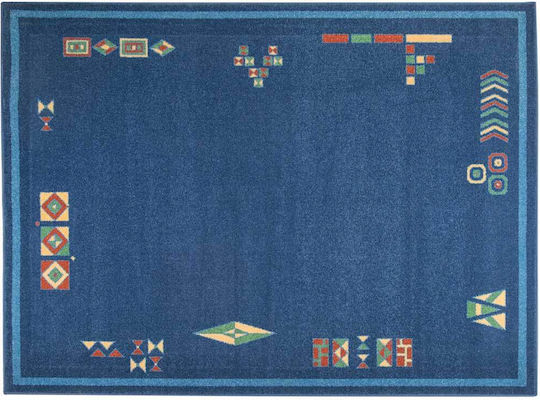 Synthetic Frieze Rug 90-30 Blue 140x190 Blue
