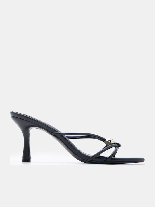 Luigi Mules With High Heel In Black Colour