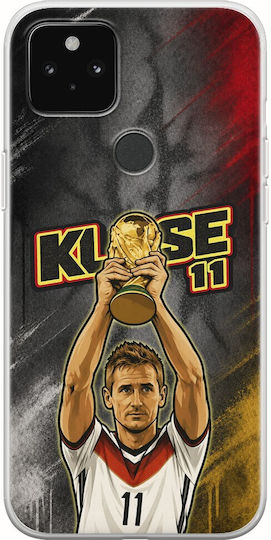 World Stars Collection Case Miroslav Klose Google Pixel 5 Flexible TPU Transparent Silicone