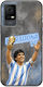 World Stars Collection Diego Maradona Tcl 408 Black Tpu Black Silicone Case