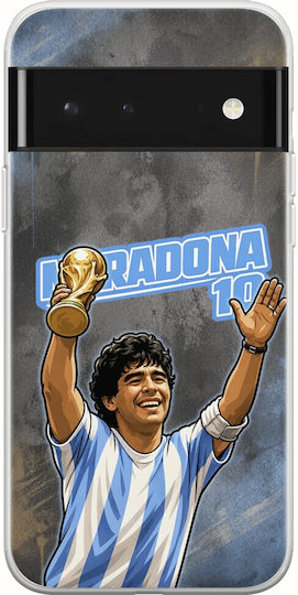 World Stars Collection Diego Maradona Google Pixel 6 Pro 5g Flexible TPU Transparent Silicone Case