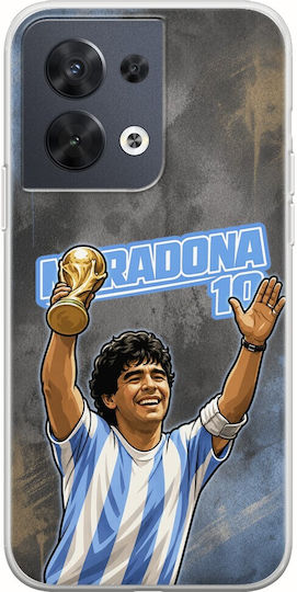 World Stars Collection Diego Maradona Oppo Reno 8 5G Flexible TPU Transparent Silicone Case