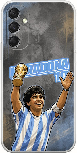 World Stars Collection Diego Maradona Samsung Galaxy M34 5g Flexible TPU Transparent Silicone Case