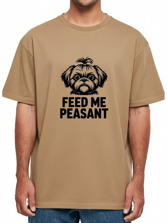 Oversized T-shirt Feed Me Peasant Cute Puppy Il...