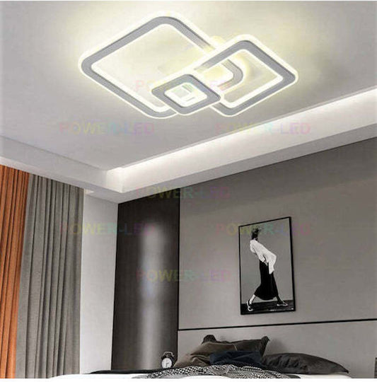 Jiju Таванна плафониера Бяла с Интегриран LED и Дистанционно управление