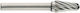 1036701 Wolfram Carbide Fräser L-Form Konisch Abgerundeter Kopf Einseitig Typ A Größe 16 Schaft 6