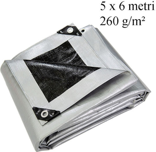 MP Pânză Impermeabilă Rotundă 260gr/m² cu Diametru 5m Heavy Duty Gri