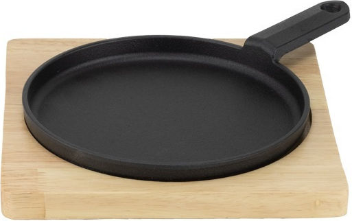 Raki Rund Gusseisen Handelsbedienbretter Mit Holzständer 18xø2cm