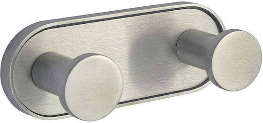 Inter Ceramic Doppel Badezimmerhaken mit Schrauben Silber